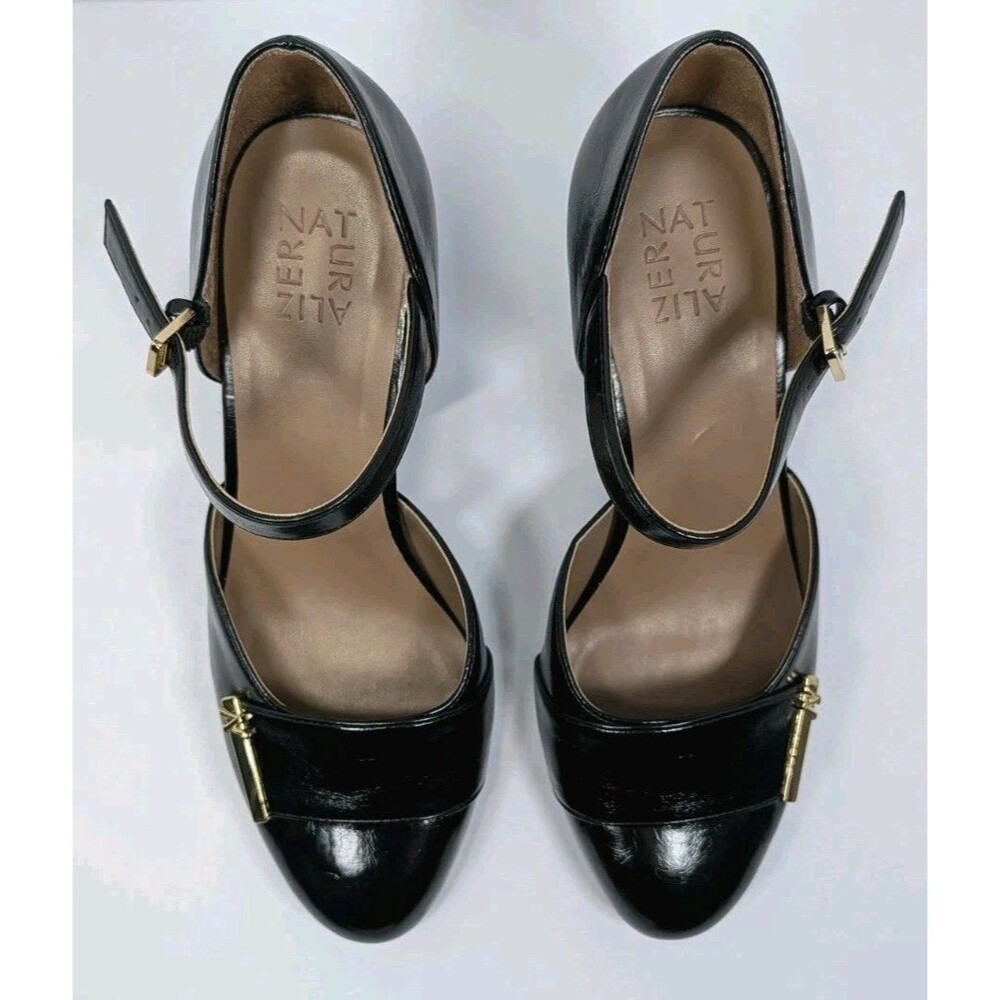 Naturalizer Lavish Women's 10 Wide Mary Jane Block Heel Pump Black Patent NIB - Picture 12 of 12